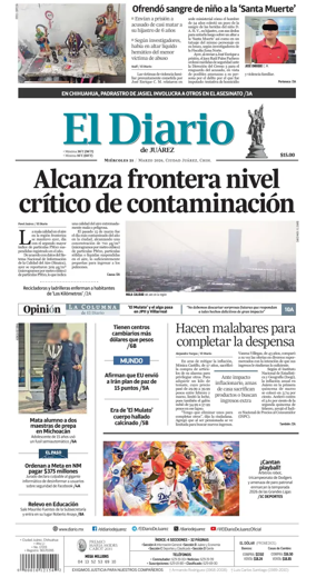Cover of El Diario de Juarez