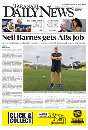 Cover of Taranaki Daily News