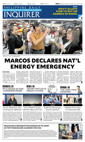Cover of Philippine Daily Inquirer
