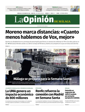 Cover of La Opinion de Malaga