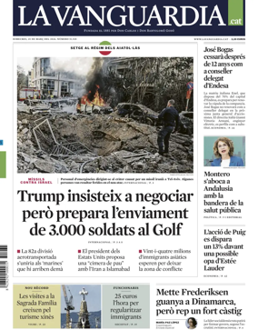 Cover of La Vanguardia (Catalonia - 1st edition)