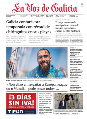 Cover of La Voz de Galicia (Santiago)
