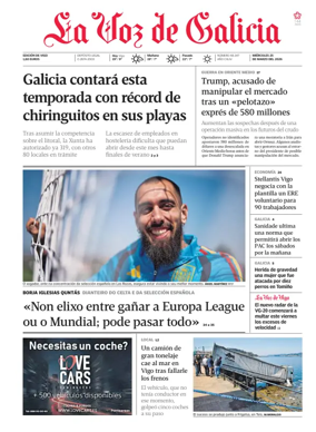 Cover of La Voz de Galicia (Vigo)