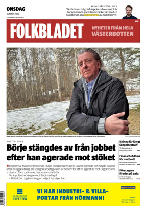 Cover of Folkbladet Vasterbotten