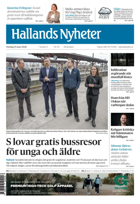 Cover of Hallands Nyheter