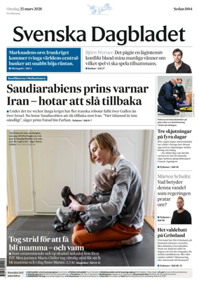 Cover of Svenska Dagbladet