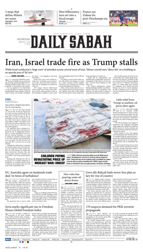 Cover of Daily Sabah (Turkey)