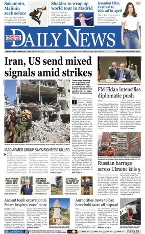 Cover of Hurriyet Daily News & Economic Review