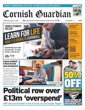 Cover of Cornish Guardian (Newquay & the North Coast)
