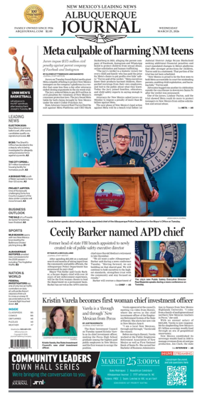 Cover of Albuquerque Journal