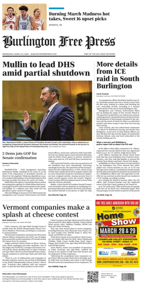 Cover of Burlington Free Press