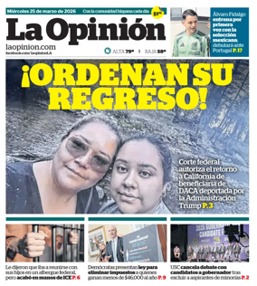 Cover of La Opinion