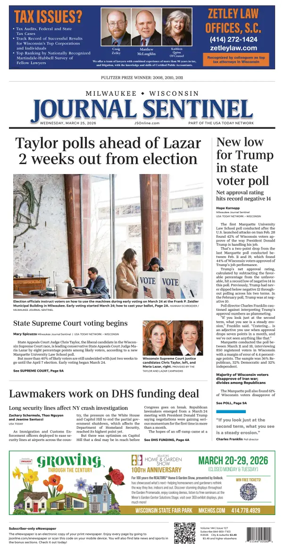 Cover of Milwaukee Journal Sentinel