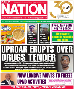 Cover of Daily Nation Newspaper