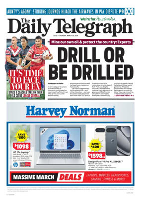 Cover of The Daily Telegraph (Sydney)