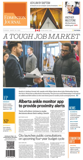 Cover of Edmonton Journal