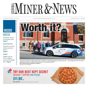 Cover of Kenora Daily Miner and News