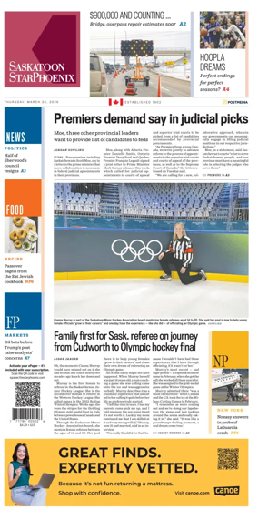 Cover of Saskatoon StarPhoenix