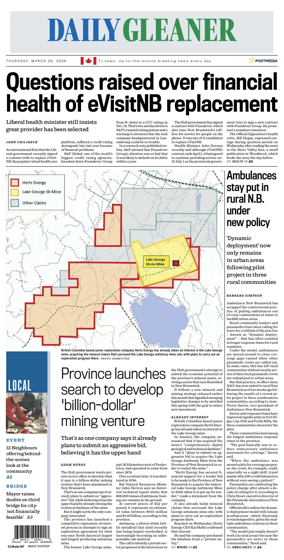 Cover of The Daily Gleaner