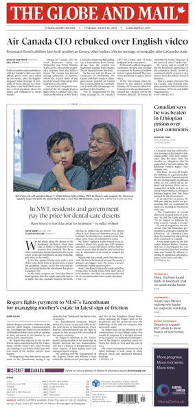 Cover of The Globe and Mail (Ottawa/Quebec Edition)