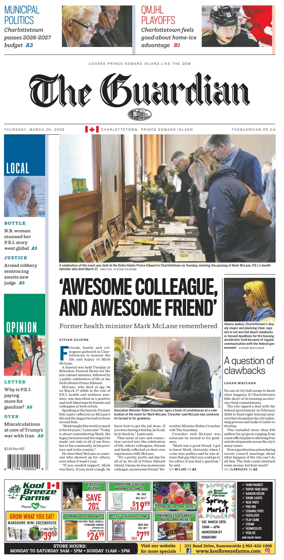 Cover of The Guardian (Charlottetown)