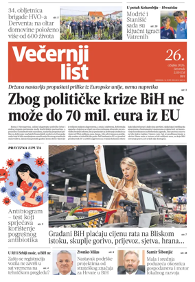Cover of Vecernji list BiH