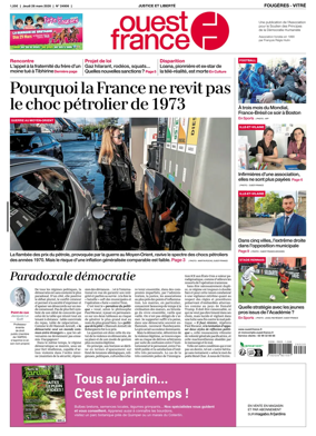 Cover of Ouest-France (Fougeres Vitre)