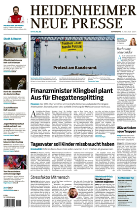 Cover of Heidenheimer Neue Presse