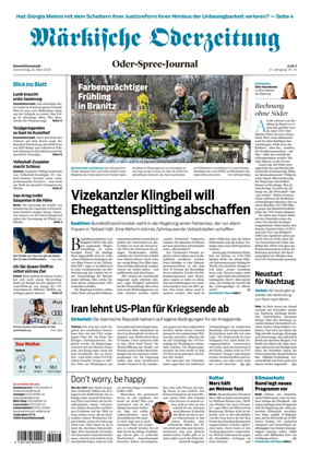 Cover of Markische Oderzeitung Eisenhuttenstadt