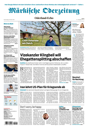 Cover of Markische Oderzeitung Oderland-Echo