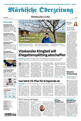 Cover of Markische Oderzeitung Strausberg