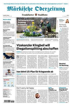 Cover of Markische Oderzeitung Frankfurt (Oder)
