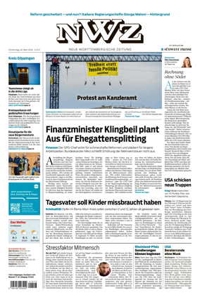 Cover of NWZ – Neue Wurttembergische Zeitung
