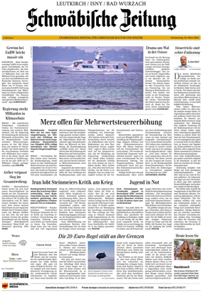 Cover of Schwabische Zeitung (Leutkirch / Isny / Bad Wurzach)