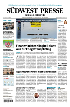 Cover of SUDWEST PRESSE - Neckar-Chronik