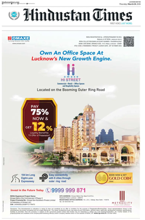 Cover of Hindustan Times (Lucknow)