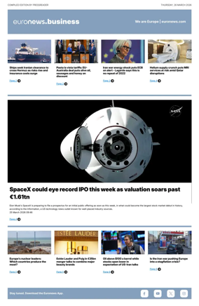 Cover of Euronews Business