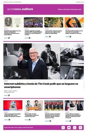 Cover of Euronews Culture and Sport (Portuguese)