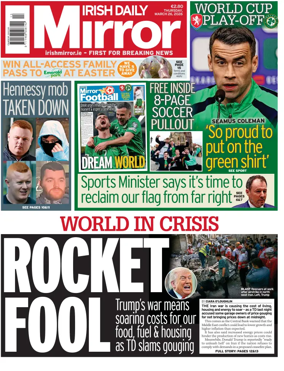 Cover of Irish Daily Mirror