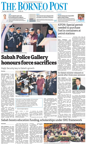 Cover of The Borneo Post (Sabah)