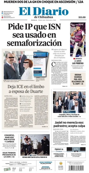 Cover of El Diario de Chihuahua