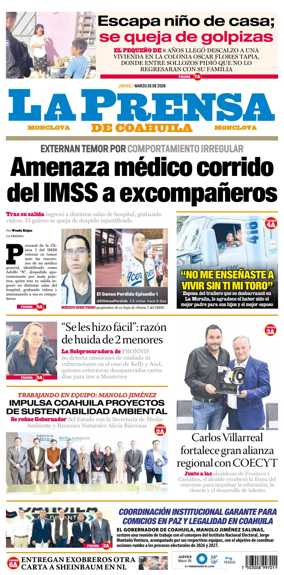 Cover of La Prensa de Coahuila