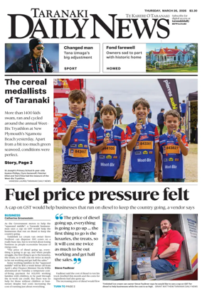 Cover of Taranaki Daily News
