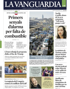 Cover of La Vanguardia (Catalonia - 1st edition)