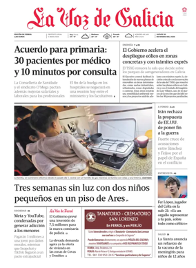 Cover of La Voz de Galicia (Ferrol)