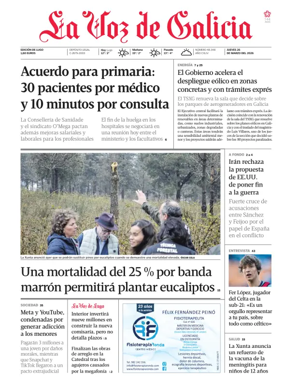 Cover of La Voz de Galicia (Lugo)