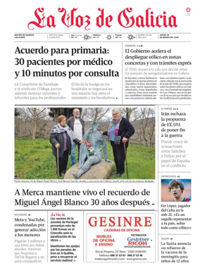 Cover of La Voz de Galicia (Ourense)