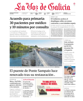 Cover of La Voz de Galicia (Pontevedra)