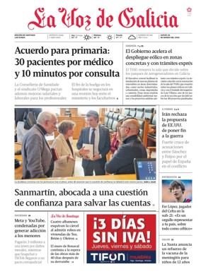 Cover of La Voz de Galicia (Santiago)