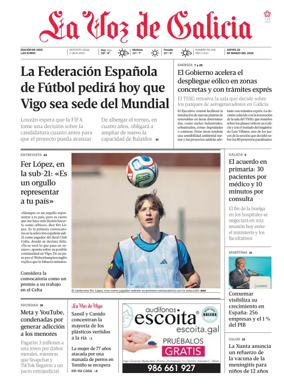 Cover of La Voz de Galicia (Vigo)